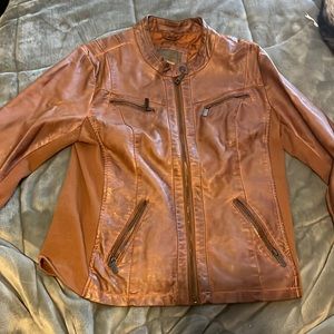 Brown leather jacket